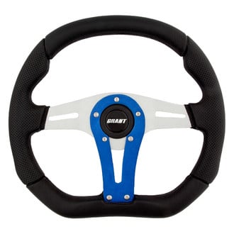 Grant® - 3-Spoke D Series Racing Steering Wheel with Blue Accent Spoke
