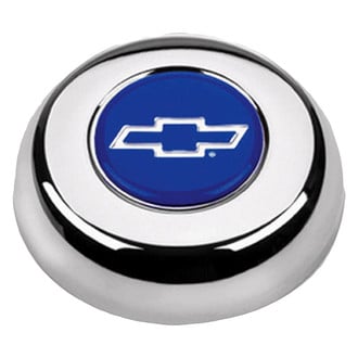 Grant® - Classic/Challenger Style Chrome Horn Button with Red/Black Chevy Bowtie Emblem