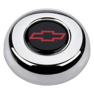 Grant® - Classic/Challenger Style Chrome Horn Button with Red/Black Chevy Bowtie Emblem