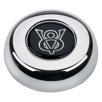 Grant® - Classic/Challenger Style Chrome Horn Button with Ford V-8 Emblem