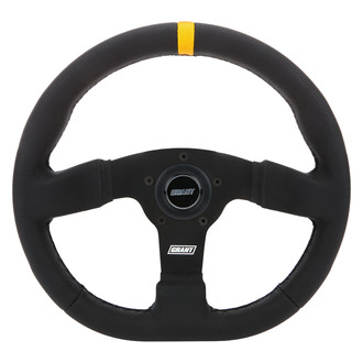 Grant® - 3-Spoke D Series Racing Steering Wheel with Yellow Center Stripe and Plastic Center Cap