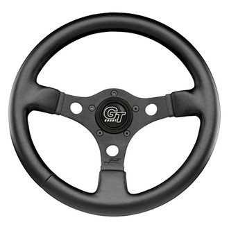 Grant® - 3-Spoke Signature™ Formula GT Black Leather Grained Vinyl Steering Wheel with Black Anodized Spokes