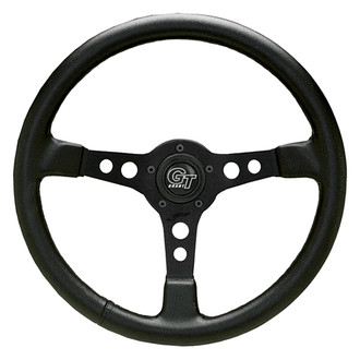 Grant® - 3-Spoke Signature™ Formula GT Black Leather Grained Vinyl Steering Wheel with Black Anodized Spokes
