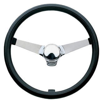 Grant® - 3-Spoke Classic Series Black Foam Steering Wheel with Solid Polished Spokes