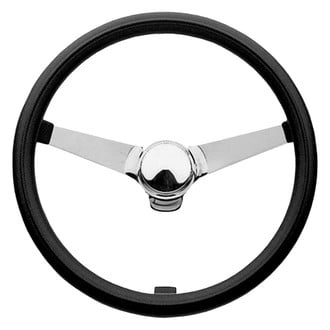 Grant® - 3-Spoke Classic Series Black Foam Steering Wheel with Solid Polished Spokes