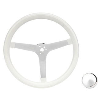 Grant® - 3-Spoke Classic Series Black Foam Steering Wheel with Solid Polished Spokes