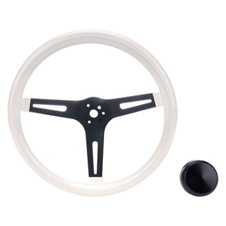 Grant® - 3-Spoke Classic Nostalgia Series White Foam Steering Wheel with Black Slotted Spokes
