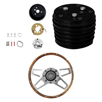 Grant® - 3-Pc Challenger Style Wooden Steering Wheel Kit