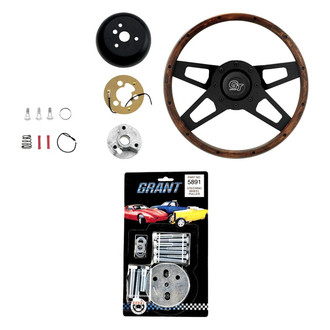 Grant® - 3-Pc Challenger Style Wooden Steering Wheel Kit