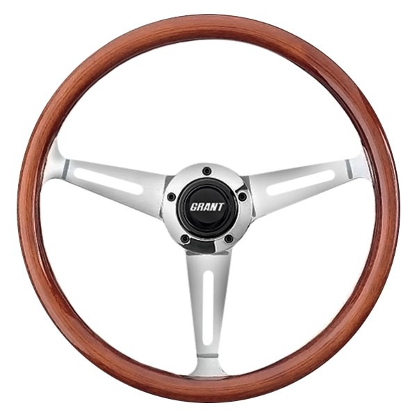 Grant® - 3-Spoke Collectors Edition Walnut Wood Steering Wheel with Slotted Spokes