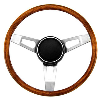Grant® - 3-Spoke Classic Nostalgia Mopar Tuff Style Steering Wheel with Walnut Hardwood Grip