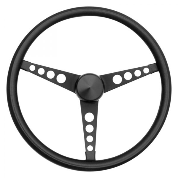 Grant® - 3-Spoke Classic Series Black High Gloss Vinyl Steering Wheel with Black Spokes