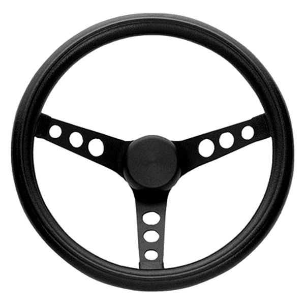 Grant® - 3-Spoke Classic Series Black Foam Steering Wheel with Black Perforated Spokes