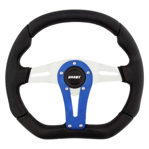 Grant® - 3-Spoke D Series Racing Steering Wheel with Blue Accent Spoke