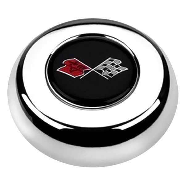 Grant® - Classic/Challenger Style Horn Button with Corvette Flags Emblem