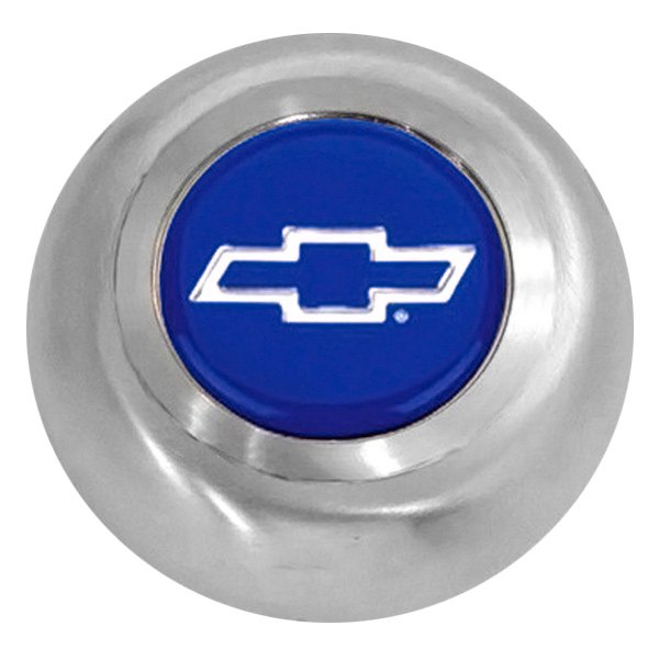 Grant® - Classic/Challenger Style Stainless Steel Horn Button with Blue/Silver Chevy Bowtie Emblem