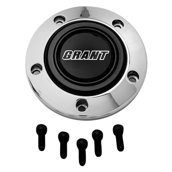 Grant® - Signature Style Silver Billet Horn Button with Grant Billet Trim Ring
