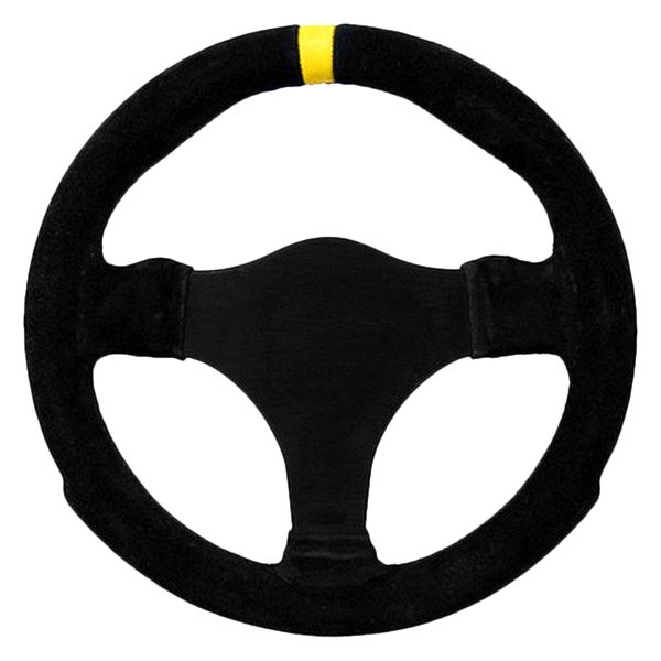 Grant® - 3-Spoke Suede Series Undrilled Steering Wheel with Yellow Top Marker