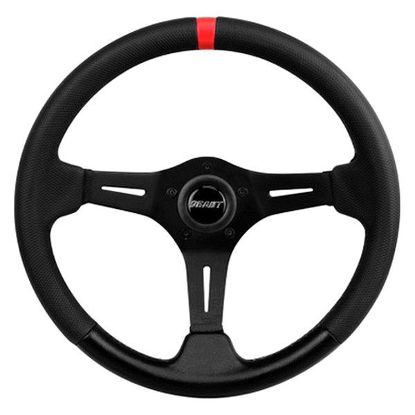 Grant® - 3-Spoke Performance and Race Series Black Diamond Texture Steering Wheel with Red Top Marker