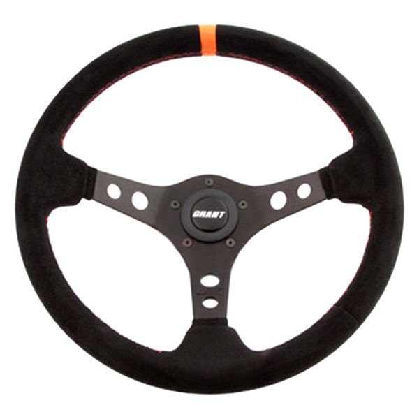 Grant® - 13.75" Grant Suede Series Racing Wheel Stitched Orange Thread