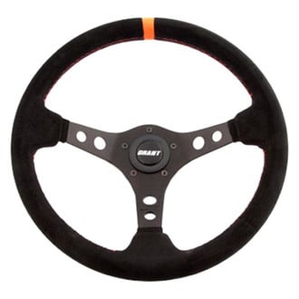 Grant® - 3-Spoke Racing Black Suede Steering Wheel with Marker on Top