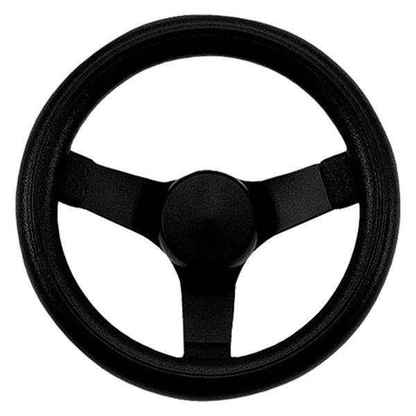 Grant® - 3-Spoke Black Powder Coated Steel Design Performance Series Steering Wheel with Black Cushioned Foam Grip