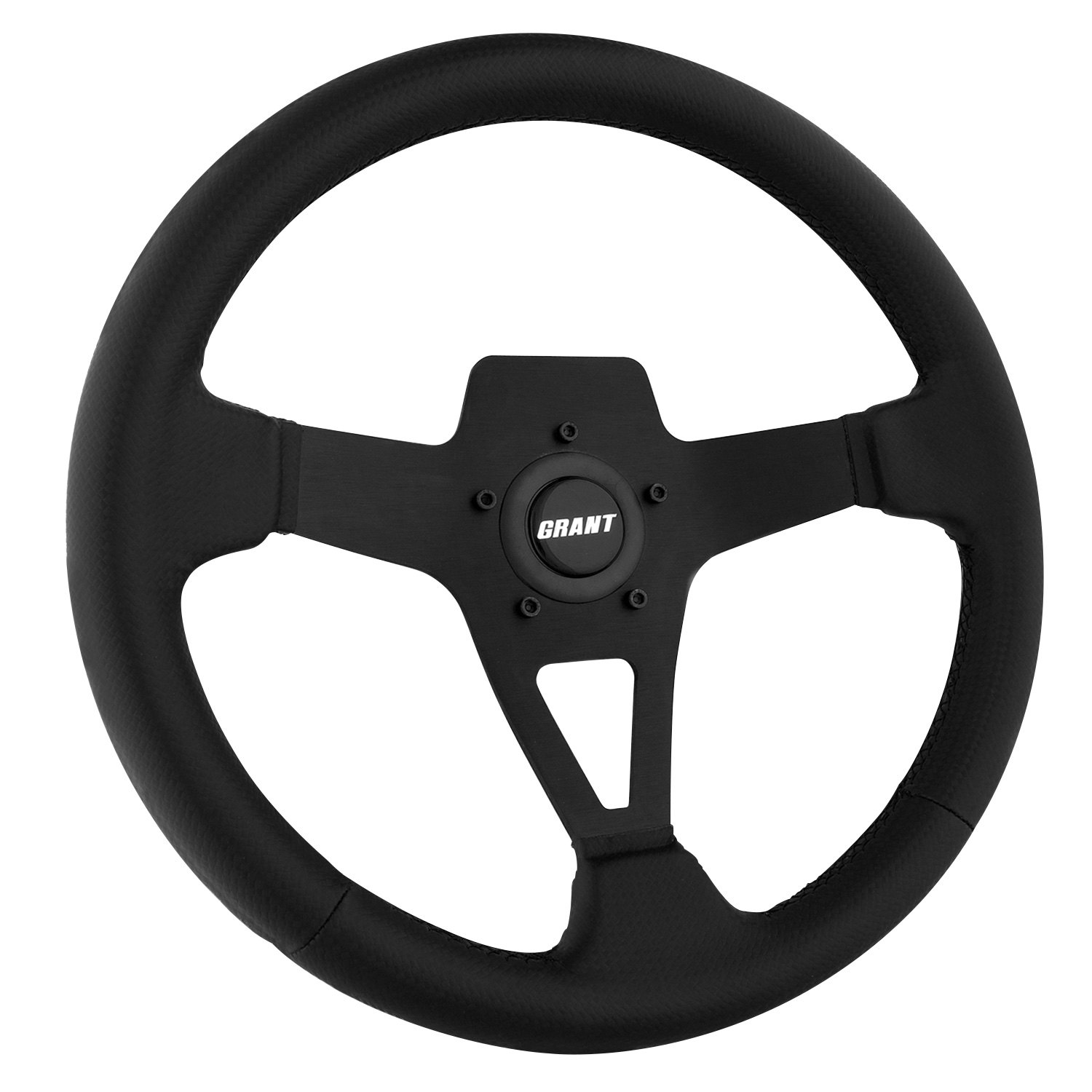 Grant® 8522 - 3-Spoke Edge Series Black Steering Wheel with Carbon