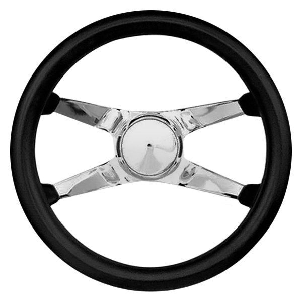 Grant® - 4-Spoke Classic Series X Design Steering Wheel with Chrome Spokes