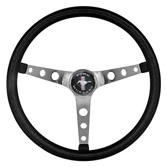 Grant® - 3-Spoke Classic Nostalgia Mustang Style Black Cushioned Foam Steering Wheel