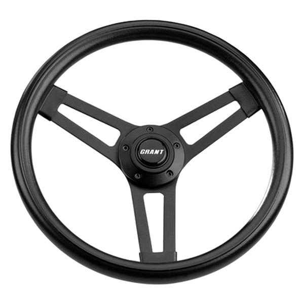 Grant® - 3-Spoke Classic 5 Series Black Foam Steering Wheel with Black Powder Coated Steel Spokes