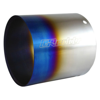 GReddy® - Revolution RS Titanium Round Bolt-On Single-Wall Burnt Exhaust Tip (4.5" Inlet, 4.5" Outlet, 4.7" Length)