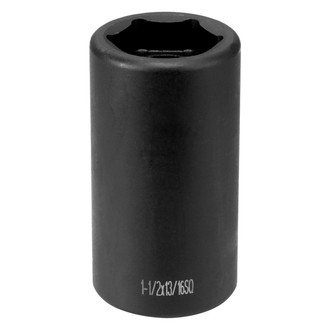 Grey Pneumatic® - 1-1/2 x 13/16" Black Deep Dual Budd Impact Socket