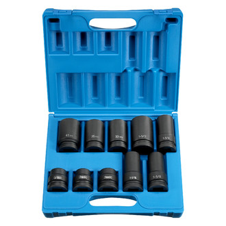 Grey Pneumatic® - 10-piece Standard and Deep Length Impact Socket Set