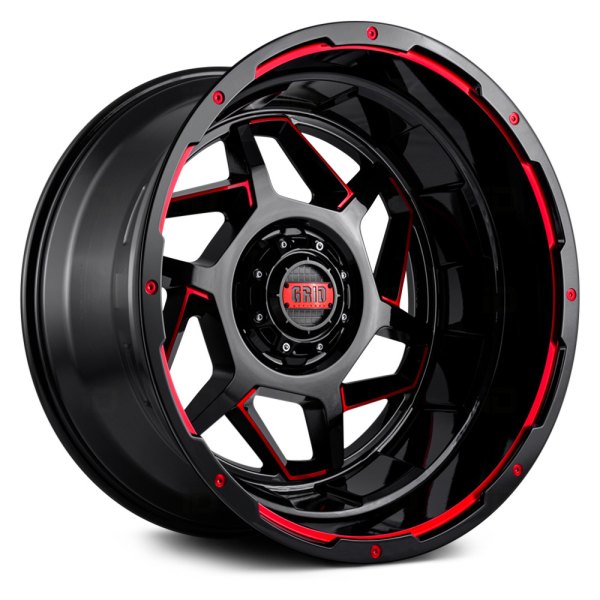 GRID OFF-ROAD® - GD14 Gloss Black with Red Accents