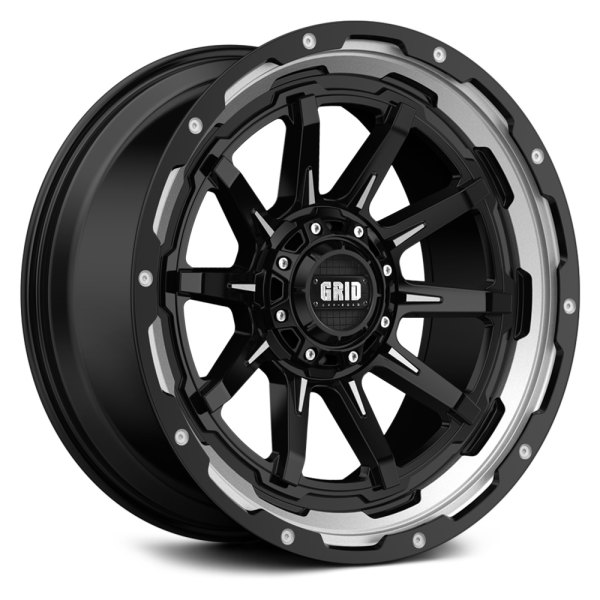GRID OFF-ROAD® - GD17 Gloss Black with Machined Lip