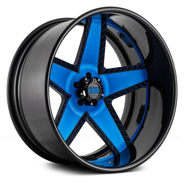 GRID OFF-ROAD FORGED® - GF9 2PC Matte Black with Blue Accents