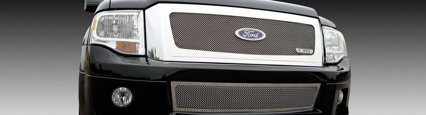 07-13 FORD EXPEDITION SUV UPPER BUMPER STAINLESS MESH GRILLE INSERT CHROME 5PCS