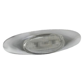 Grote® - MicroNova™ Chrome Yellow/Clear Screw Mount LED Clearance Marker Light with Chrome Bezel
