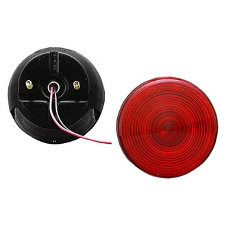 Grote® - 4" Two-Stud Red Round Bracket Mount Combination Tail Light with License Window