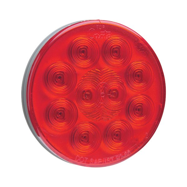 Grote® - SuperNova™ 4" Chrome/Red Round Male Pin LED Tail Light