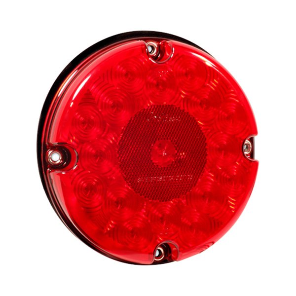 Grote® - 7" Chrome/Red Round LED Tail Light