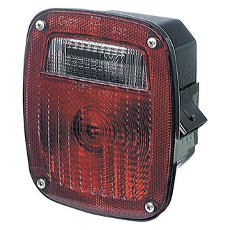 Grote® - Driver Side Metri-Pack Three-Stud Metri-Pack Red Bracket Mount Combination Tail Light with License Window
