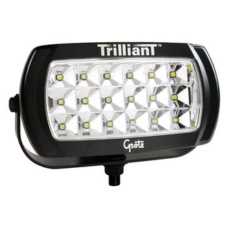 Grote® 63E51 - Trilliant™ 9"x3.6" 50W Rectangular Black Powder Coated Housing Wide Flood Beam LED Light with Reflector