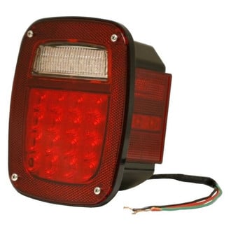 Grote® - Passenger Side Hi Count™ 4" Red Bracket Mount LED Combination Tail Light with Side Marker Light