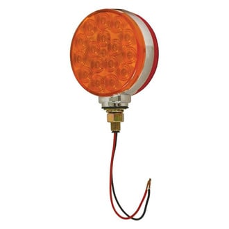 Grote® - Hi Count™ 4" Double Face Chrome Red/Amber Pedestal Mount LED Combination Tail Light