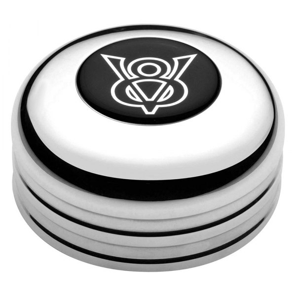 GT Performance® - GT3 Standard Colored V-8 Emblem Polished Horn Button