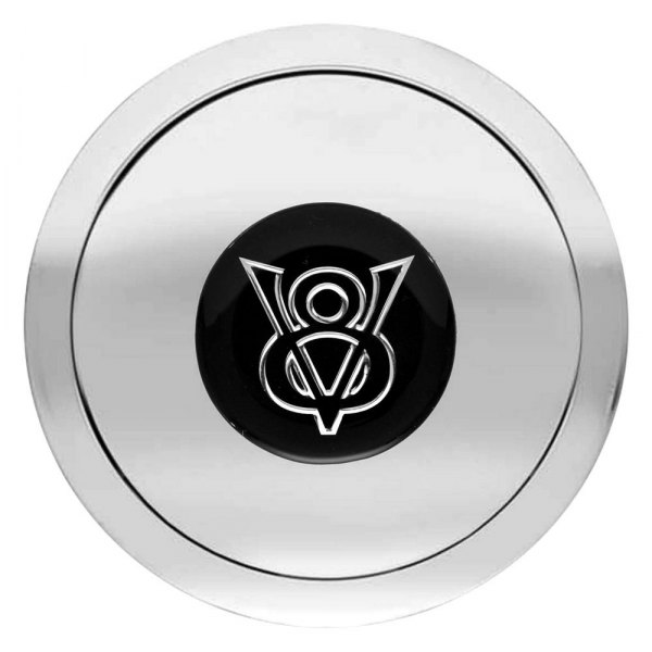 GT Performance® - GT9 Small Colored V-8 Emblem Polished Horn Button