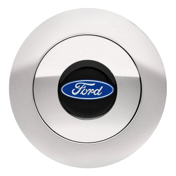 GT Performance® - GT9 Large Colored Ford Oval Polished Horn Button