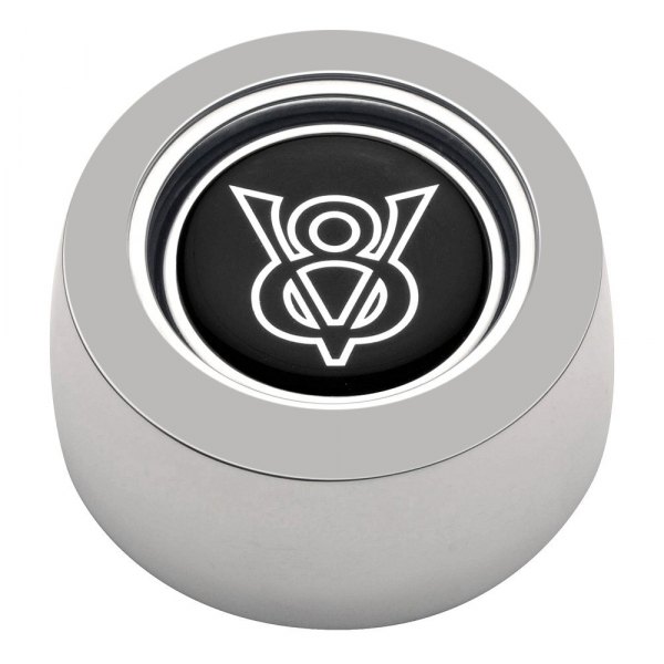 GT Performance® - GT3 Hi-Rise Colored V-8 Emblem Polished Horn Button