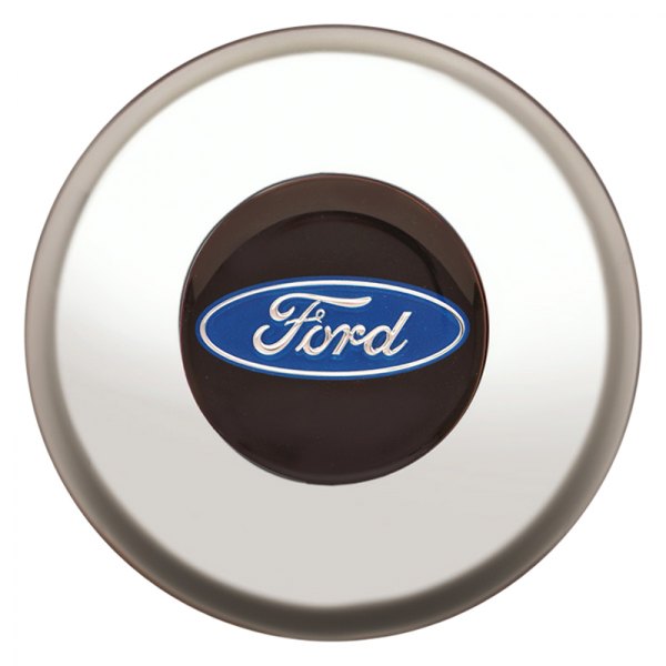 GT Performance® - GT3 Smooth Gasser/Euro Colored Ford Oval Polished Horn Button